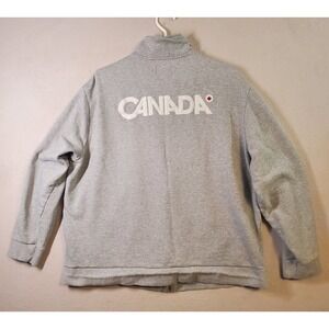 Hudsons Bay Co Mens XXL Team Canada Olympics Full Zip Sweatshirt Jacket Gray